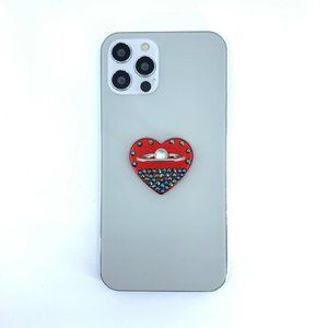 Red heart phone Ring Stand, Grip